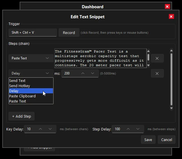 Volume Mixer - pasting text with a hotkey
